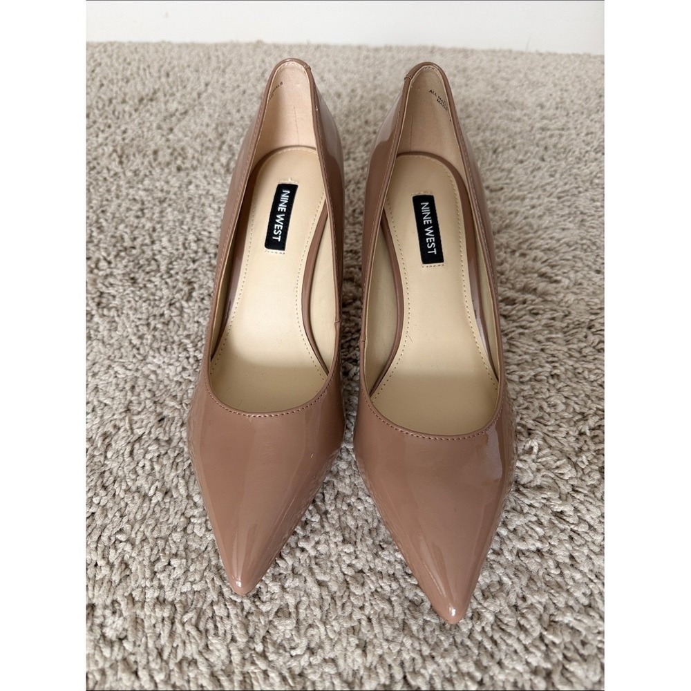 Nine West Nude Patent Pointed-Toe Pumps